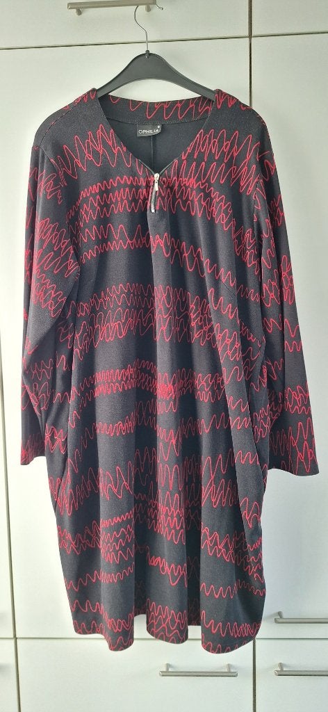 Ophilia Jurk zwart/rood, Kleding | Dames, Meerkleurig, Jurk, Ophalen of Verzenden, Zo goed als nieuw