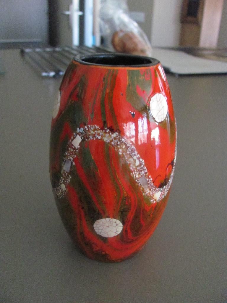 Mureno vaasje of Vanderlaan Handmade Art Glass vaas, Overige kleuren, Aardewerk of Porselein, Ophalen of Verzenden, Zo goed als nieuw