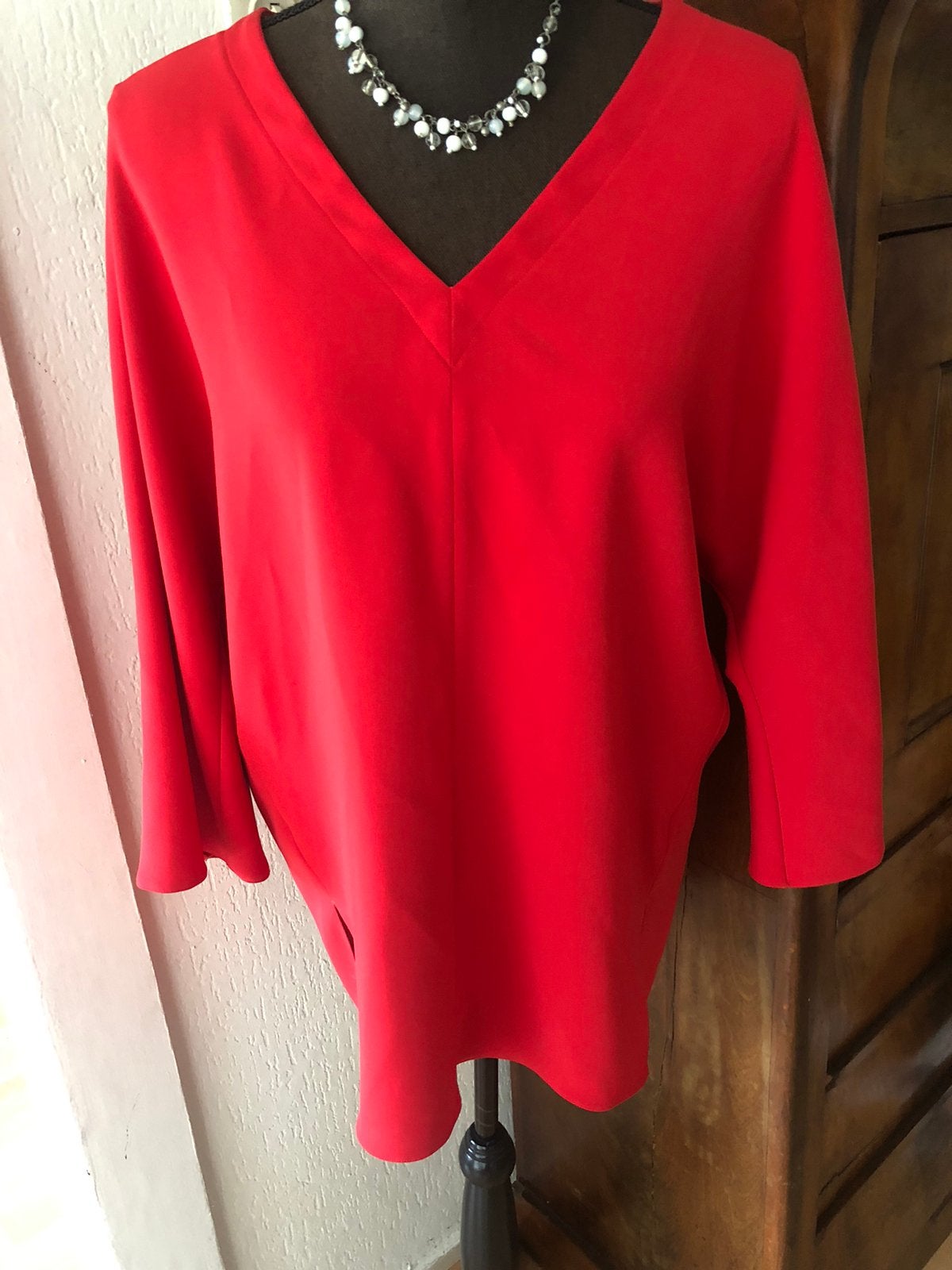 Vanilia long crepe kaftan 36/38, Verzenden, Zo goed als nieuw, Maat 36 (S), Rood
