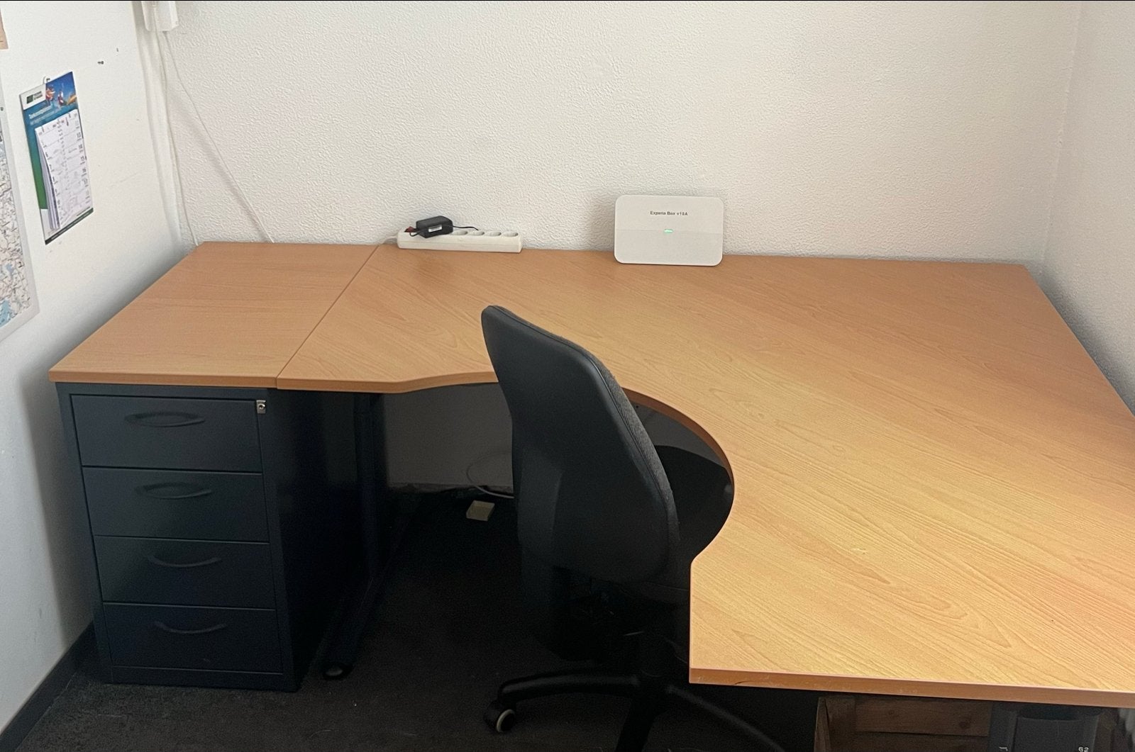 Hoekbureau met ladekast, in hoogte verstelbaar, Huis en Inrichting, Ophalen, In hoogte verstelbaar, Gebruikt, Hoekbureau