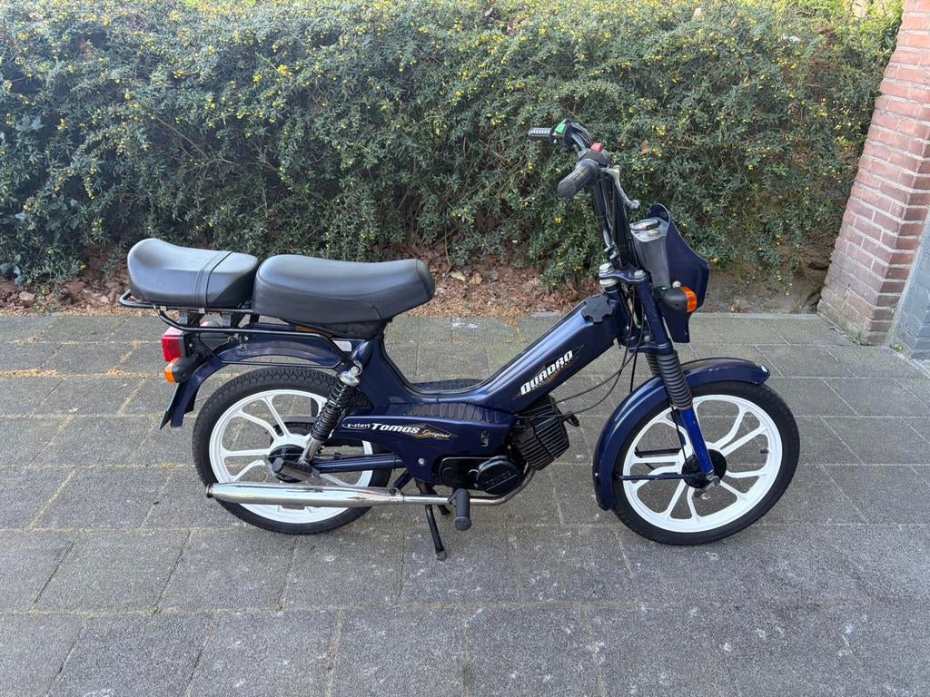Tomos quadro E-start, Fietsen en Brommers, Brommers | Tomos, Ophalen, Gebruikt, Maximaal 45 km/u, Quadro