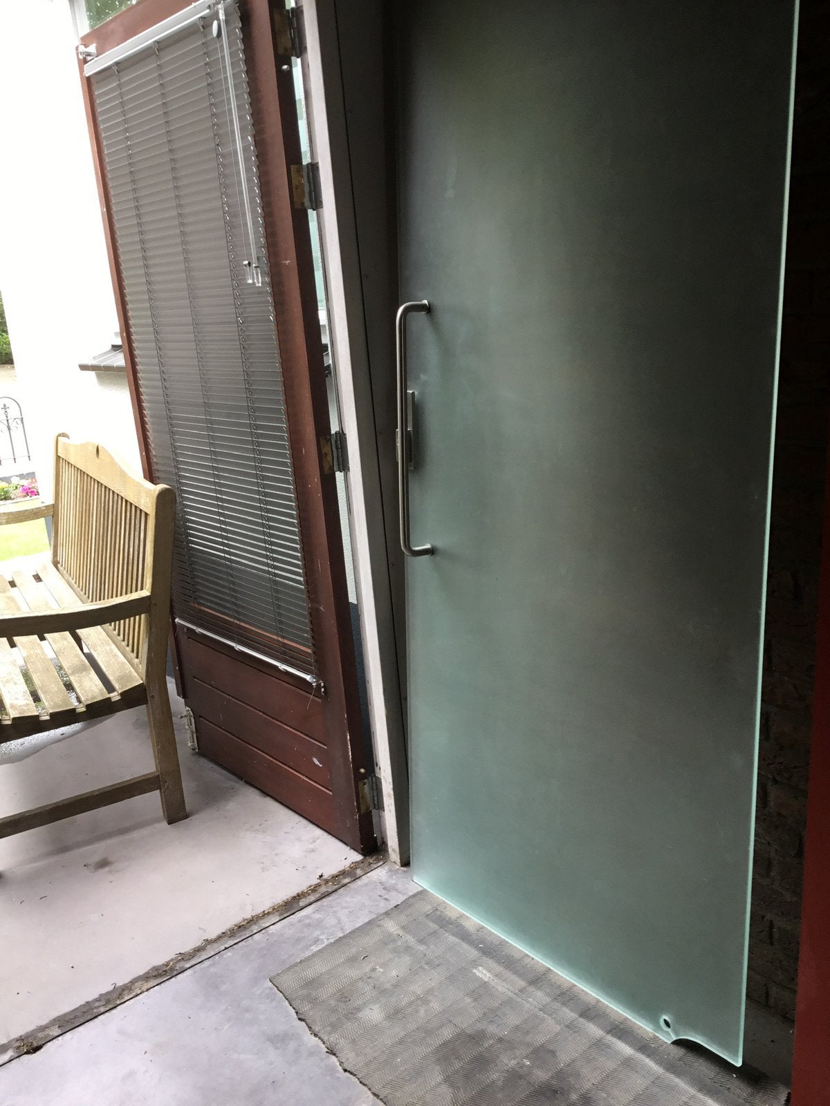 Glazen Buitendeur met Handgreep en Slot, Ophalen, Gebruikt, 80 tot 100 cm, 215 cm of meer