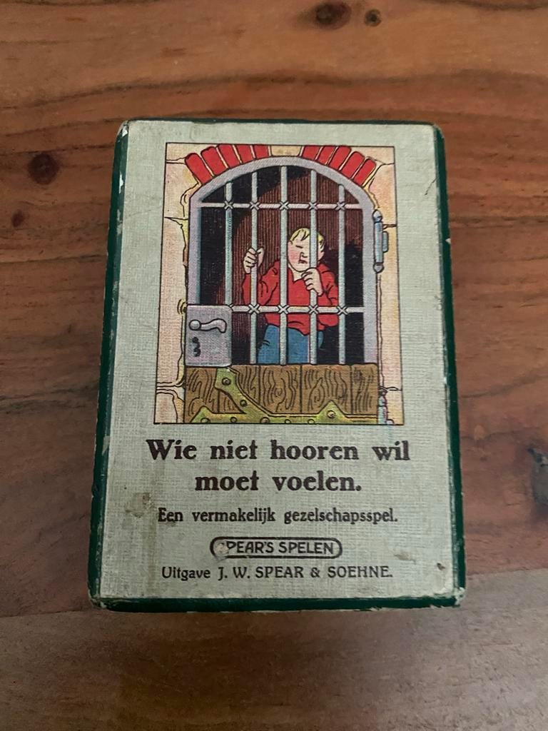 Vintage Gezelschapsspel: Wie niet horen wil (J.W. Spear & Sö, Een of twee spelers, Ophalen, Gebruikt