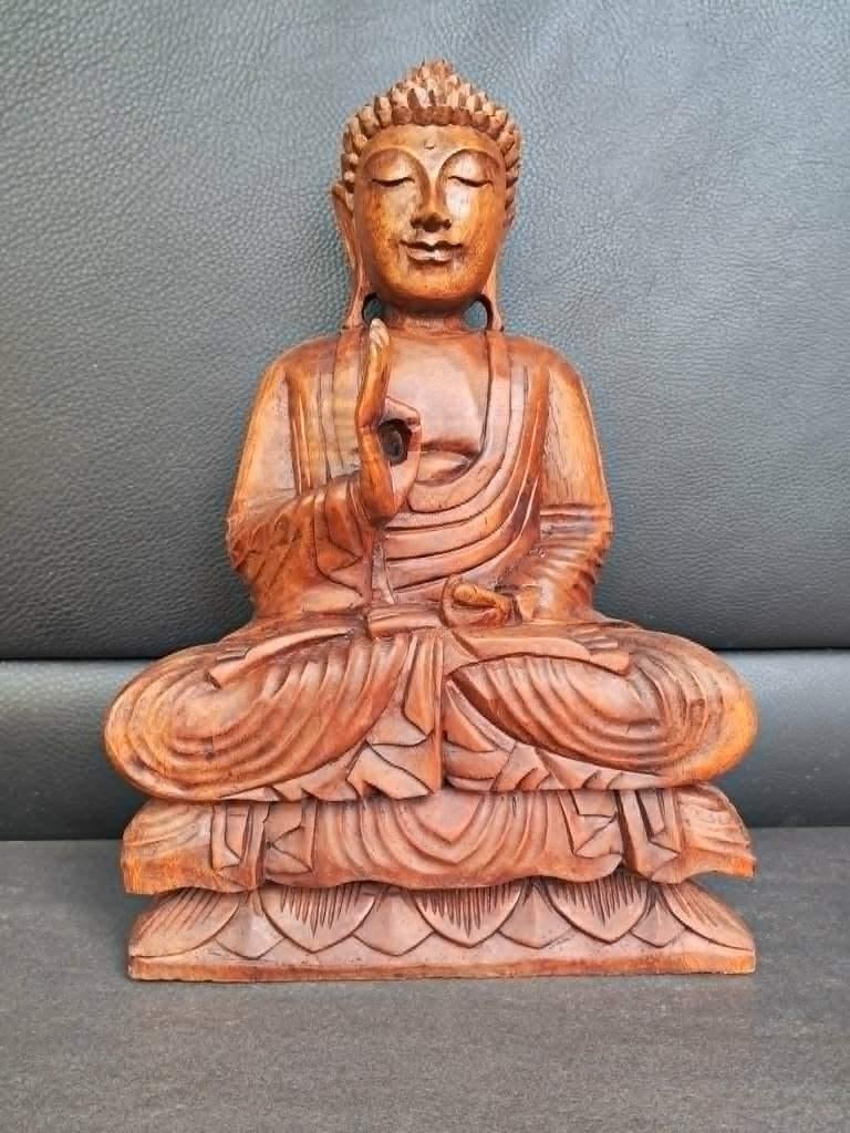 Boeddha op lotus/vitarka mudra/handgemaakt/Azië/40 cm, Ophalen of Verzenden, Nieuw