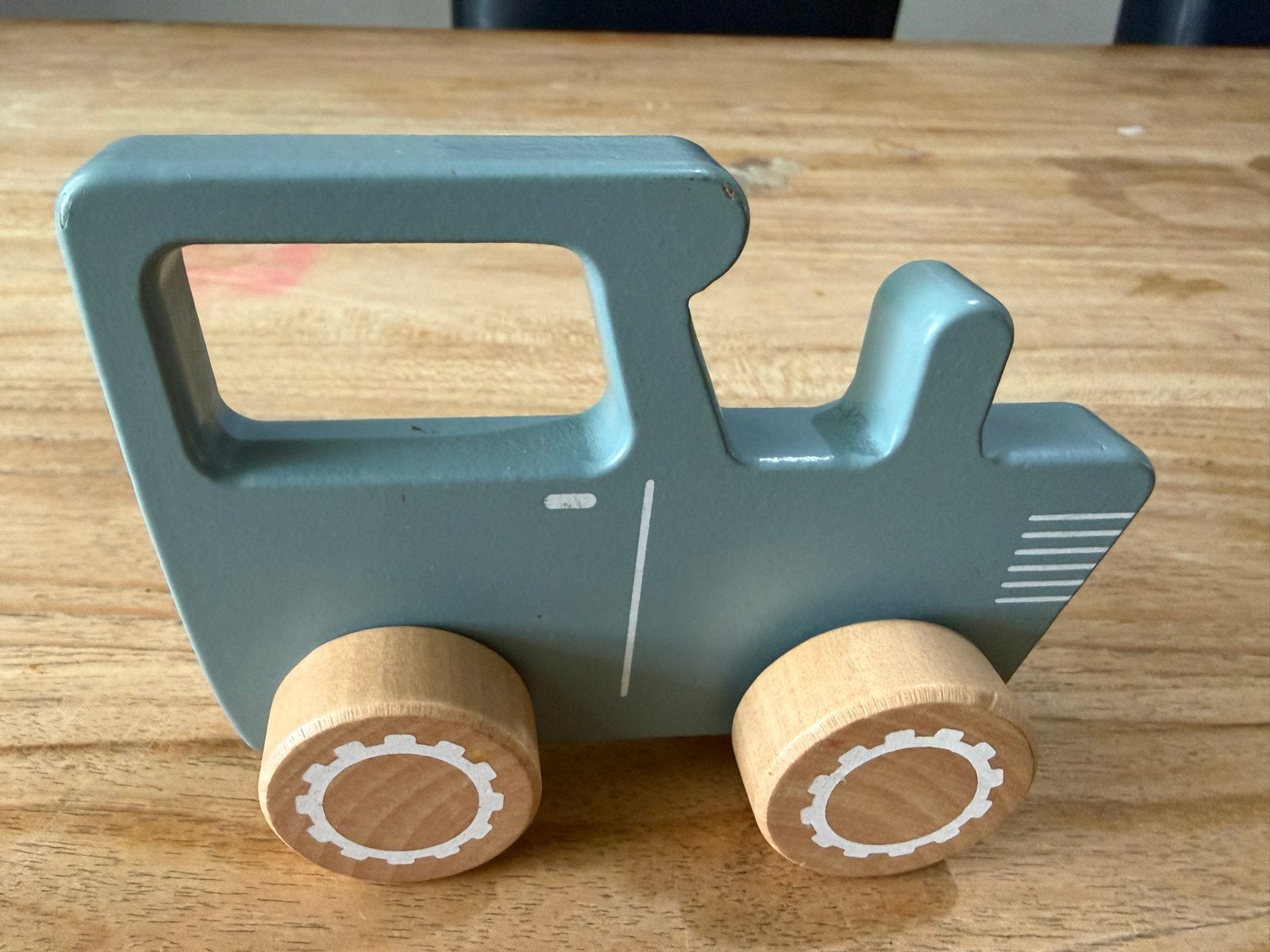Houten speelgoed tractor - Groen, Ophalen of Verzenden, Gebruikt, Rij- of Hobbelspeelgoed