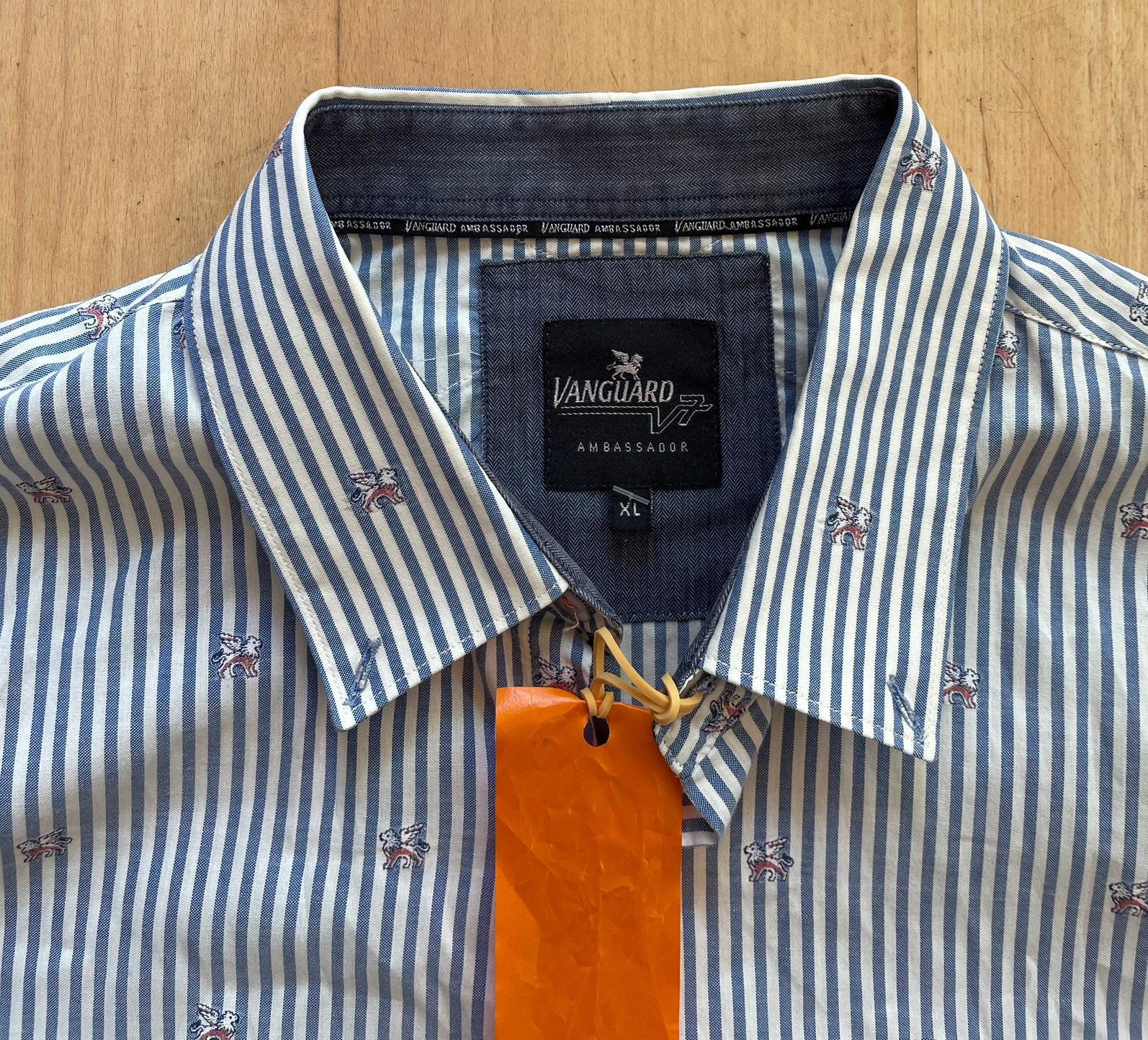 Vanguard Ambassador luxe kwaliteit overhemd mooie details XL, Ophalen of Verzenden, Zo goed als nieuw, Blauw, Halswijdte 43/44 (XL)