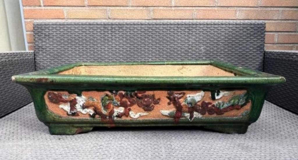 Bonsai schaal XXL gedecoreerd Chinees aardewerk 70x45x18, Ophalen, 40 cm of meer, Zo goed als nieuw, Minder dan 40 cm