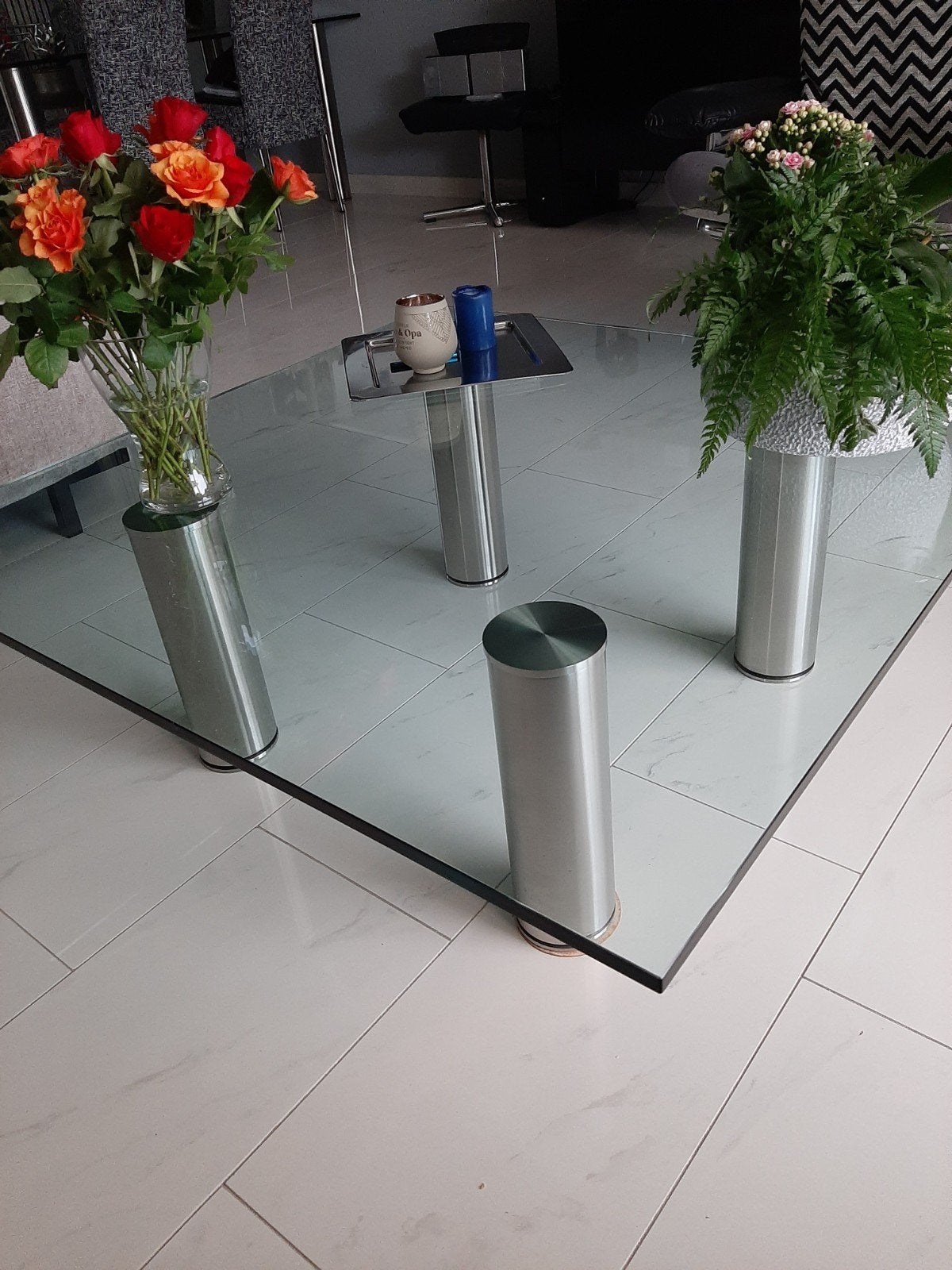 Glazen Eet-en Salontafel, Ophalen of Verzenden, Rechthoekig