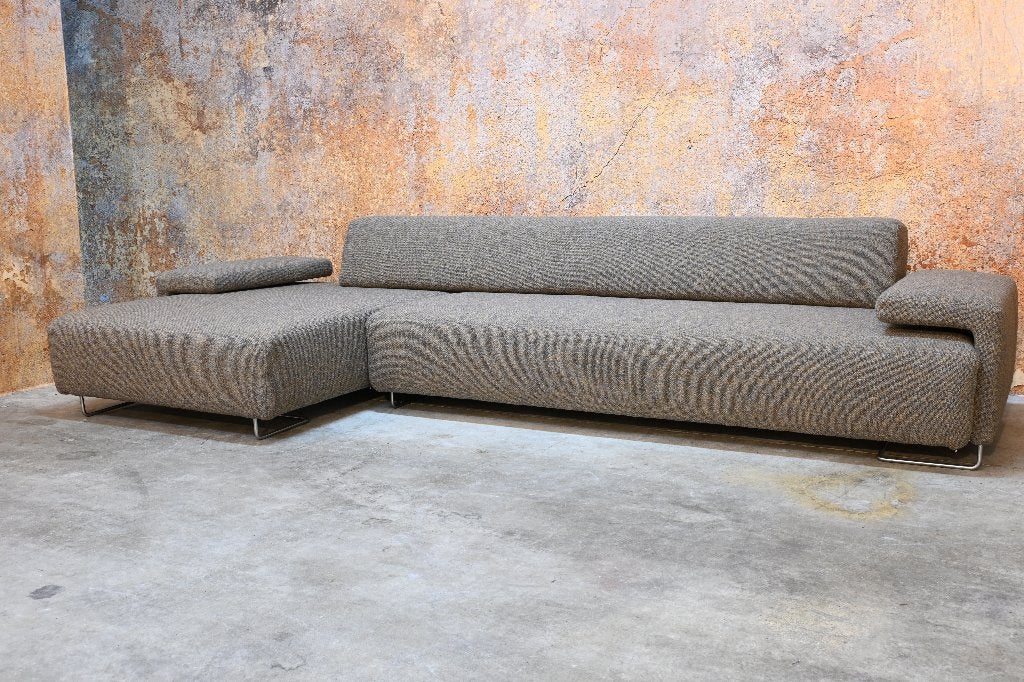 OPNIEUW beklede Moroso Lowland hoekbank in De Ploeg stof, Moroso, Hoekbank, 300 cm of meer, Ophalen of Verzenden