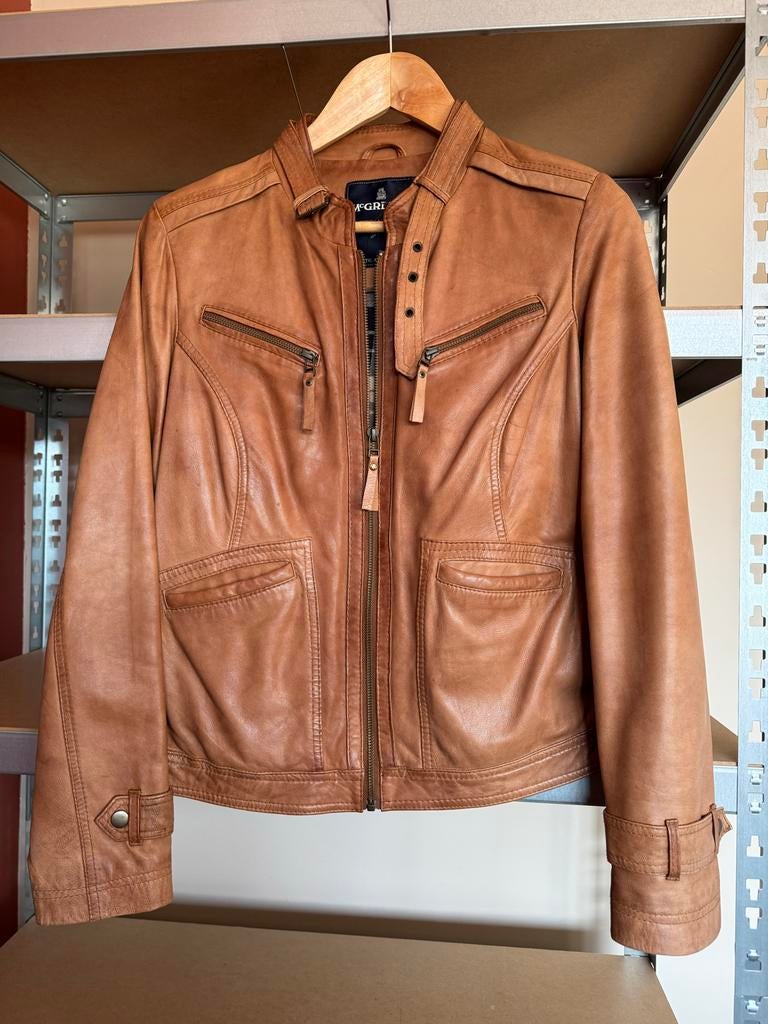 McGregor Cognac Leren Jasje Maat 42, Ophalen of Verzenden, Gedragen, Maat 42/44 (L), Bruin