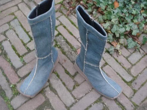 VINTAGE DRESSING NIEUWE BLAUWE PLATEAU LAARZEN MT 40, Hoge laarzen, Lazamani boots, Nieuw, Verzenden