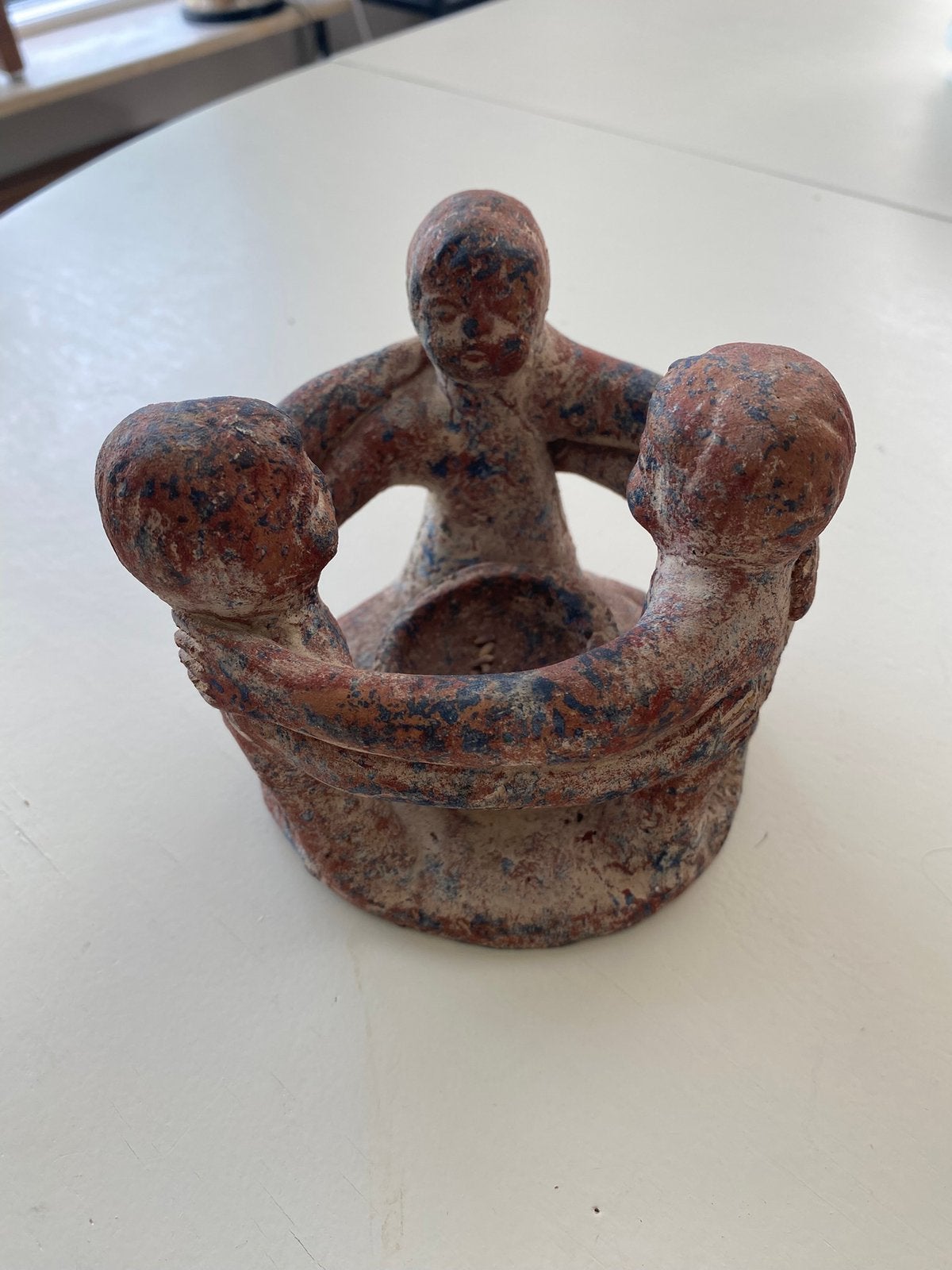 Mexicaanse vriendenkring/ waxinelichthouder terracotta, Antiek en Kunst, Ophalen of Verzenden