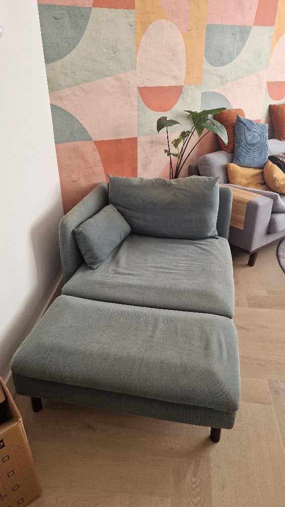 SÖDERHAMN IKEA - Chaise longue - Fridtuna donker grijsblauw, Ophalen, Gebruikt, 100 tot 125 cm, Tweepersoons