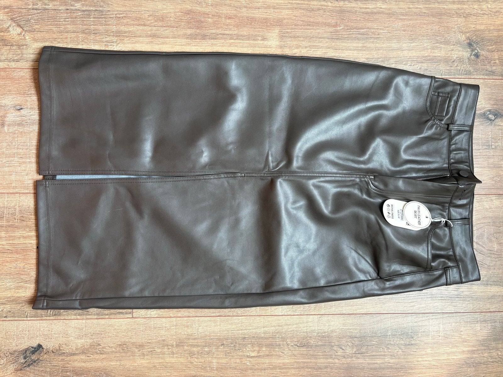 Redial Paris Faux Leren Rok - Nieuw met kaartjes, Bruin, Maat 42/44 (L), Nieuw, Ophalen of Verzenden