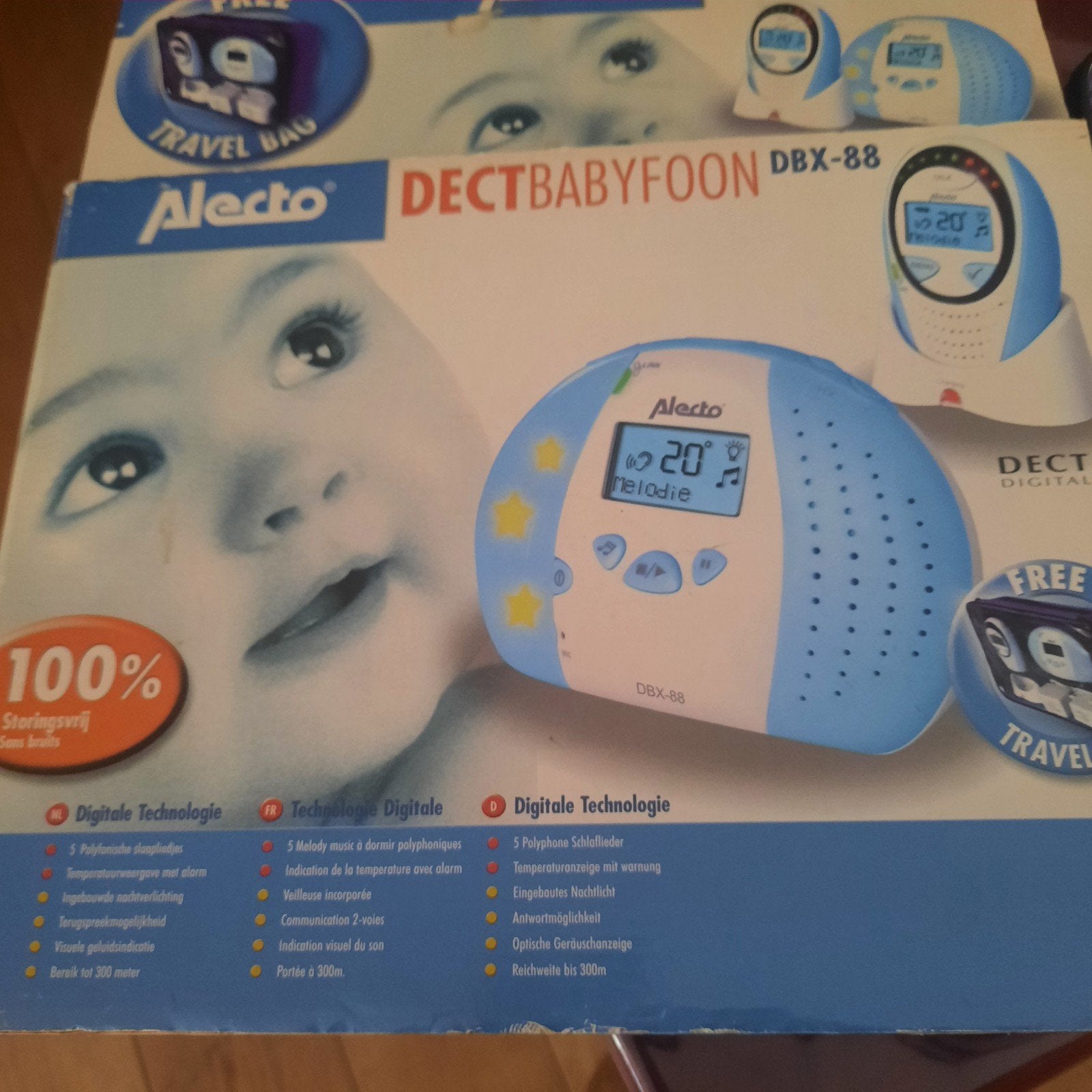 Alecto DBX-88 DECT Babyfoon met Reistas, Ophalen of Verzenden, Gebruikt, 250 meter of meer, Digitaal