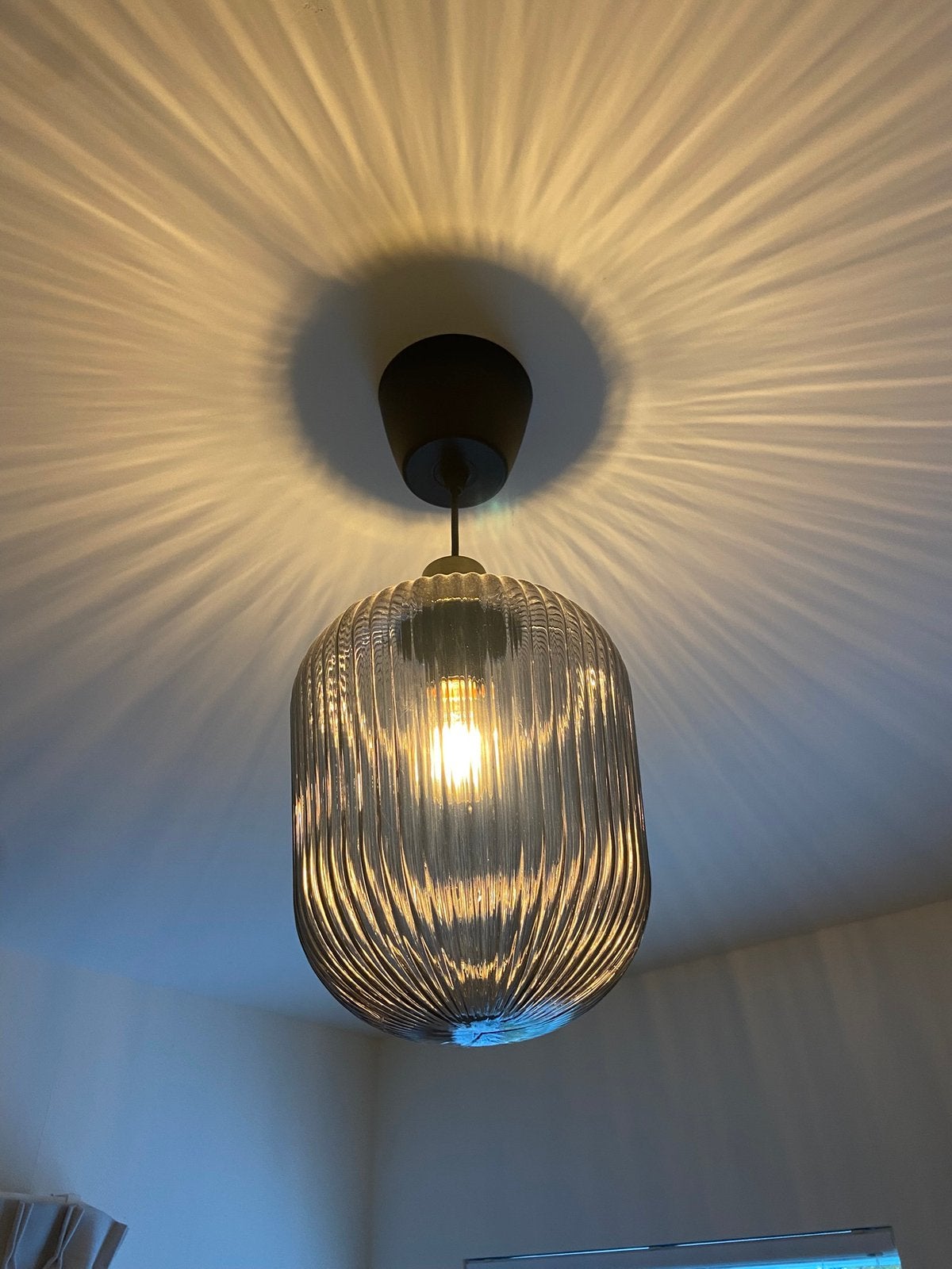 Ikea hanglamp glas SOLKLINT, Ophalen, Hanglamp, 22 cm, IKEA