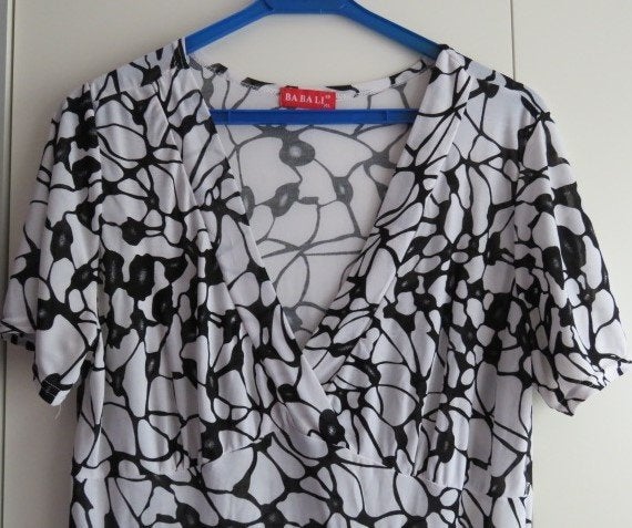 ZGAN zwart witte jurk met overslagrok BA BA LI mt XL, BA BA LI, Wit, Maat 46/48 (XL) of groter, Ophalen of Verzenden