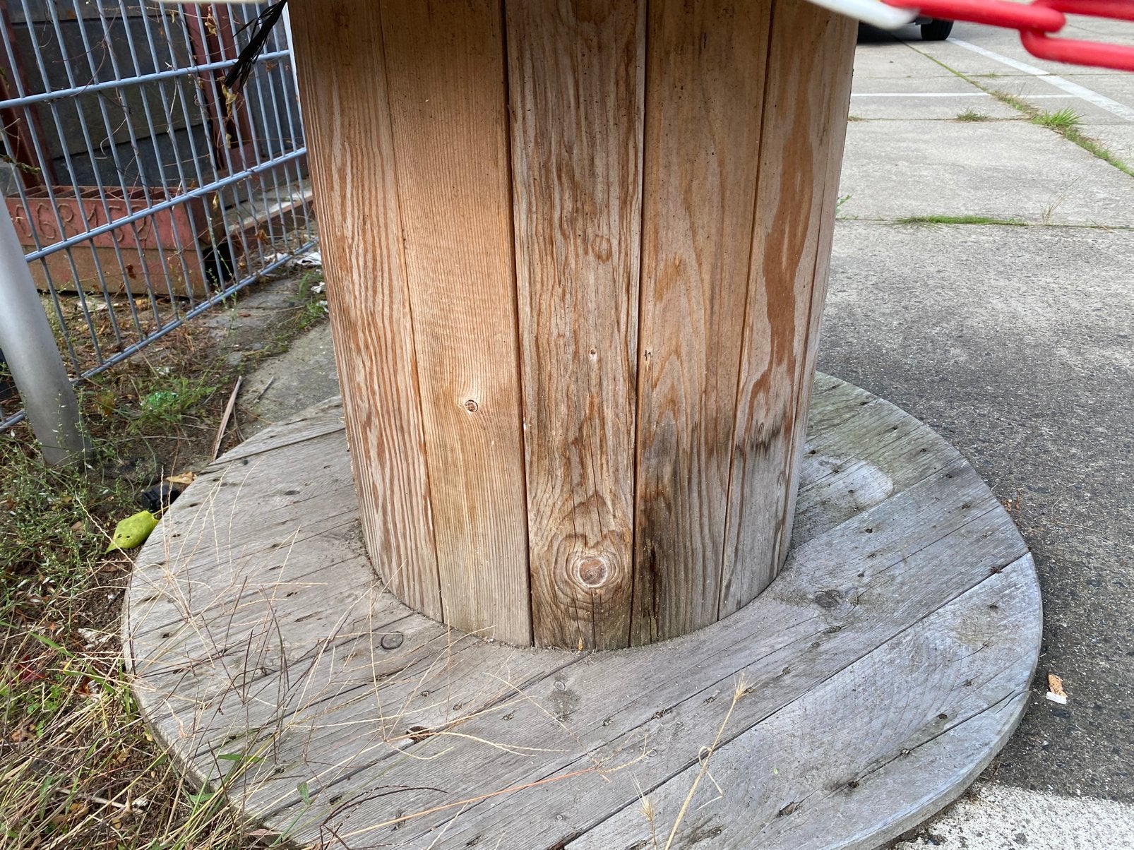 Houten haspel, Ophalen of Verzenden, Gebruikt, Rond, Hout