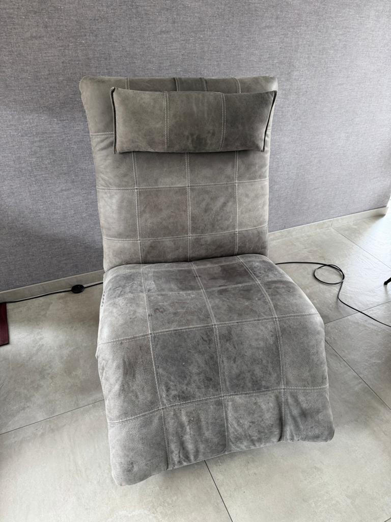 Chill line relaxfauteuil van écht leer met accu, Ophalen, Minder dan 75 cm, Leer, Zo goed als nieuw