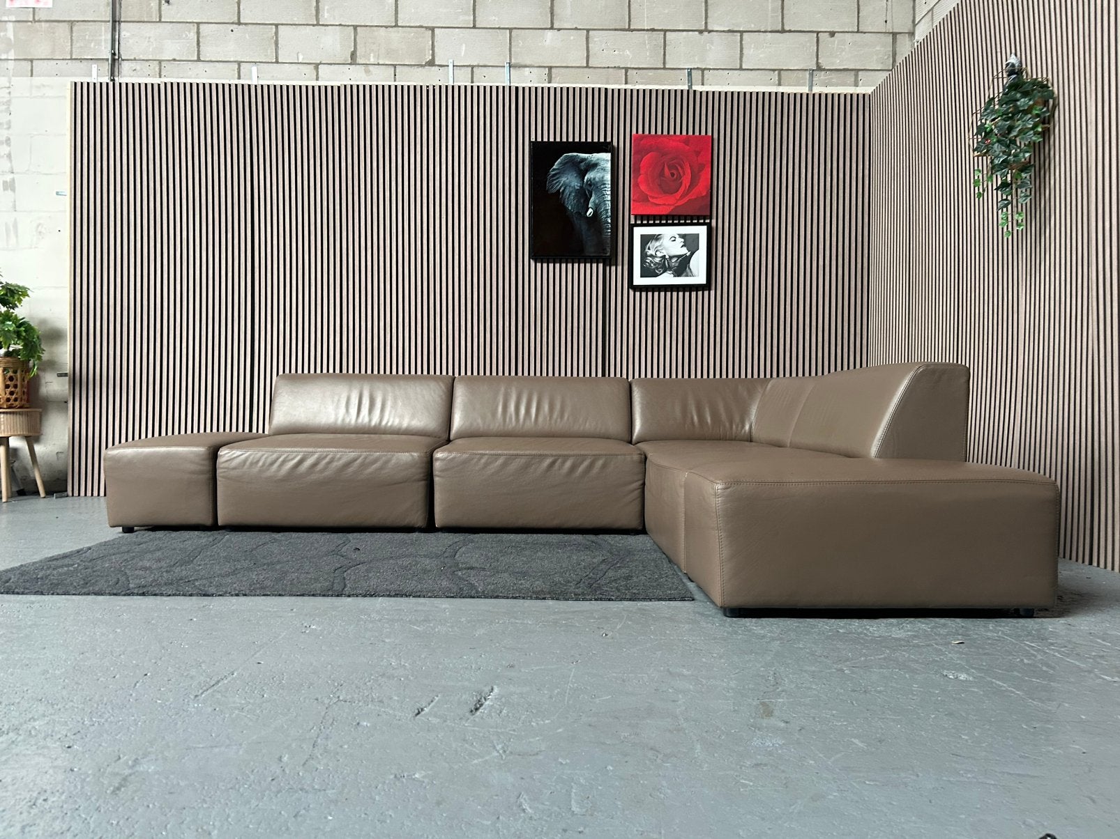 GRATIS LEVERING Goossens Modulaire Bank  335X239 GEREINIGD, Hoekbank, 300 cm of meer, Leer, Ophalen of Verzenden