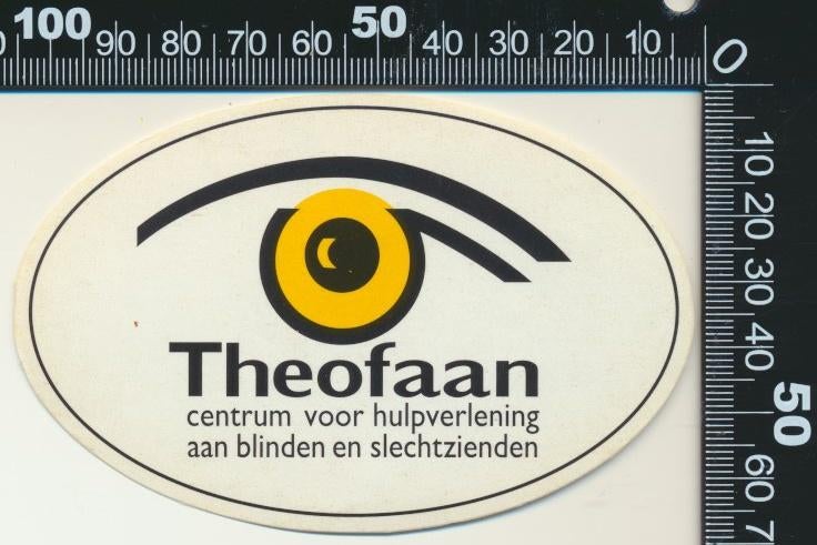 Sticker: Theofaan - Centrum voor blinden en slechtzienden, Ophalen of Verzenden, Zo goed als nieuw, Bedrijf of Vereniging