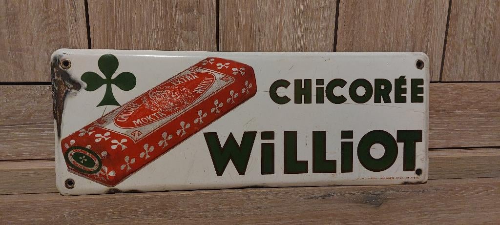 oud emaillebord Chicorée Williot (emaillerie belge), Ophalen of Verzenden