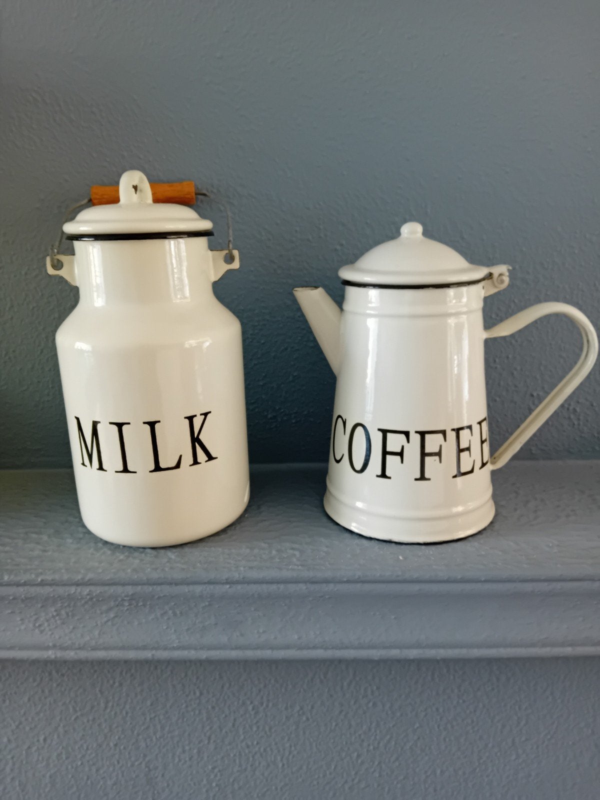 Vintage emaille melkbus en koffiepot, Ophalen of Verzenden