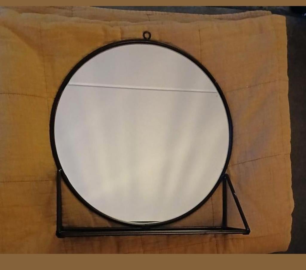 Ronde spiegel met plankje, Huis en Inrichting, Woonaccessoires | Spiegels, Ophalen of Verzenden