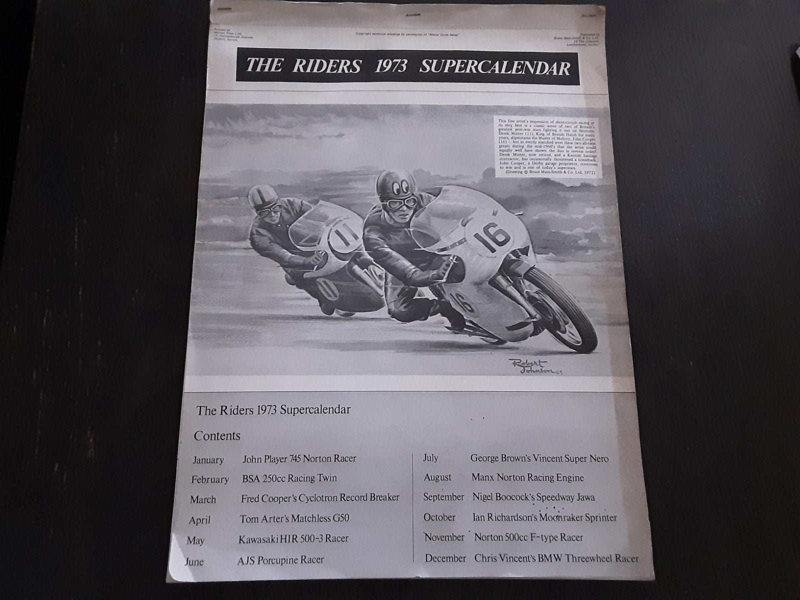 OUDE motor kalender 1973., Motoren, Ophalen of Verzenden