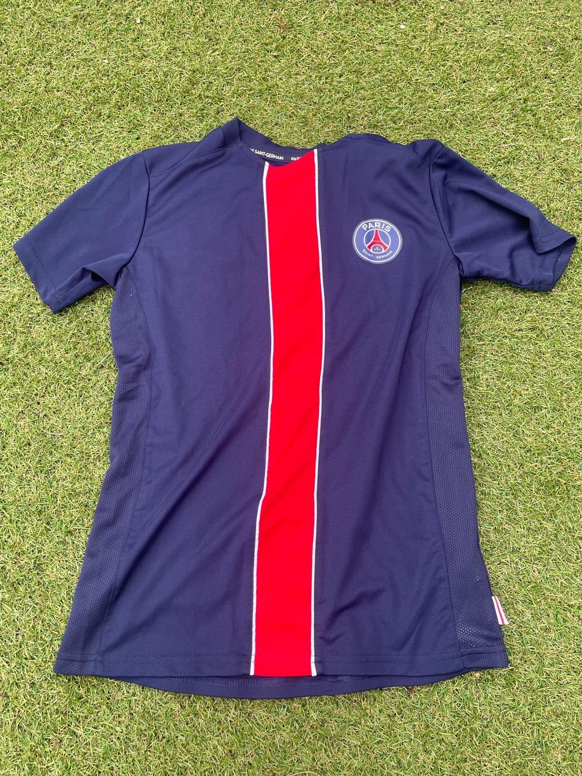 PSG Voetbalshirt - maat 152 Donkerblauw met rode streep, Ophalen, Blauw, Overige maten, Voetbal