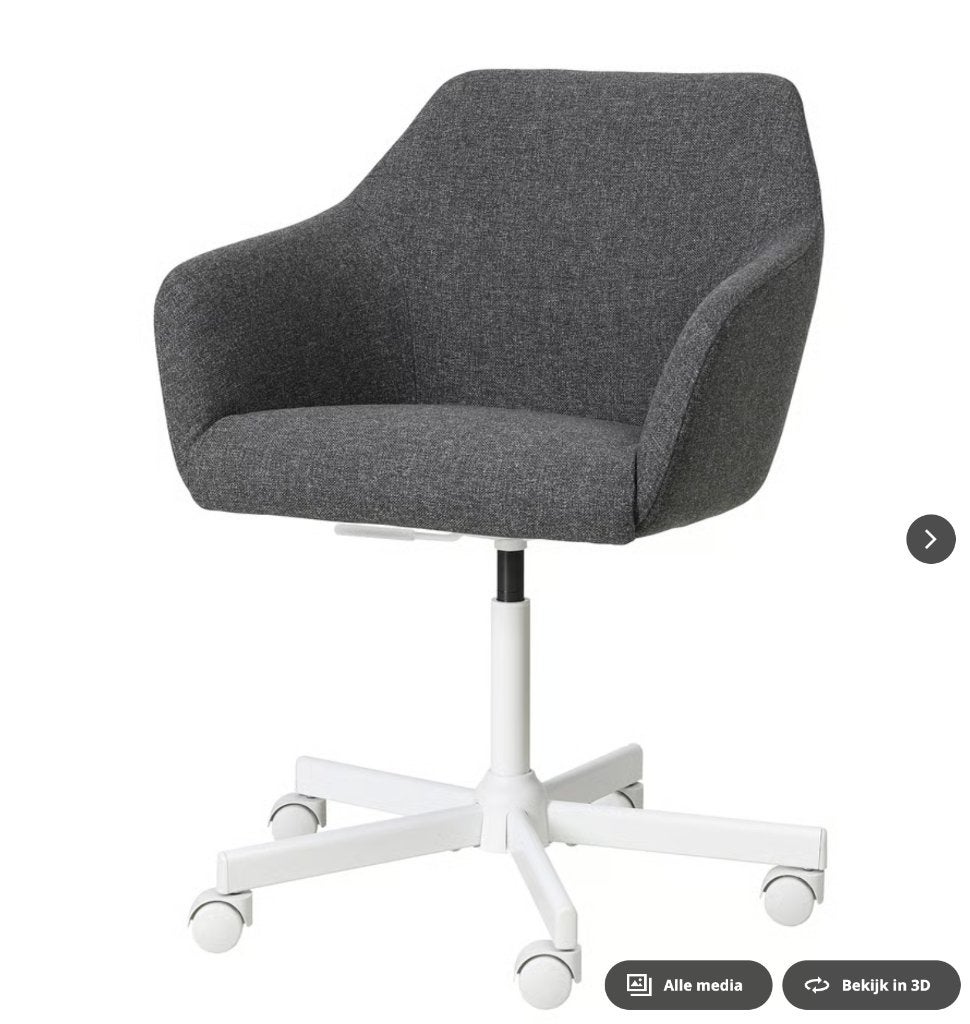 Bureau Stoel ikea Tossberg, Ophalen, Zo goed als nieuw, Zwart, Bureaustoel