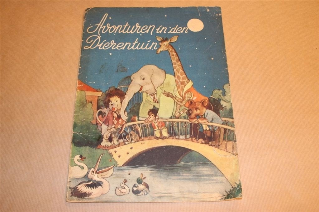 Prentenboek - Avonturen in den Dierentuin - Ca 1930, Boeken, Ophalen of Verzenden, Gelezen