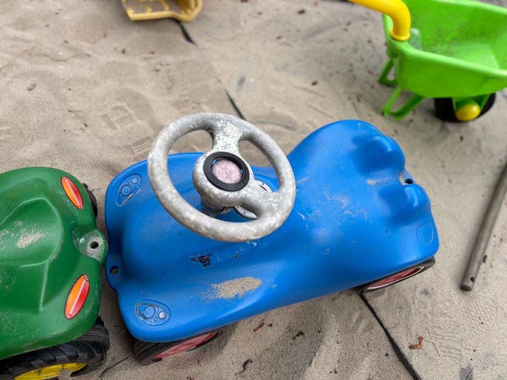 Blauwe loopauto, Ophalen, Gebruikt