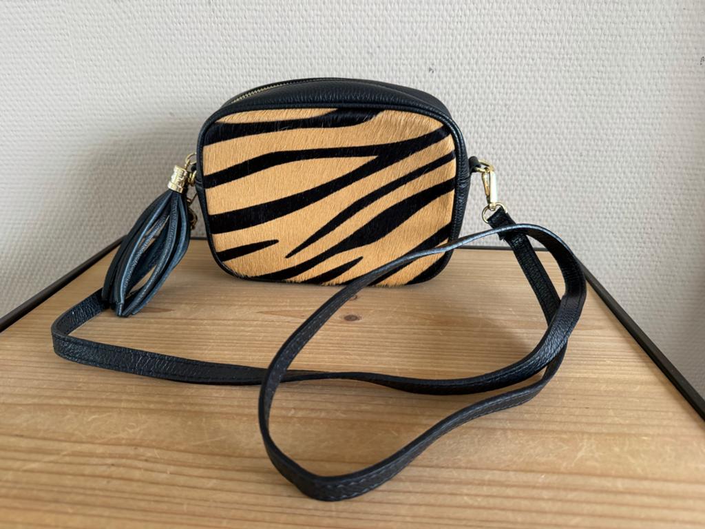 Nieuw! Leren Tasje met Zebraprint - Schoudertasje, Sieraden, Tassen en Uiterlijk, Tassen | Damestassen, Ophalen of Verzenden, Nieuw