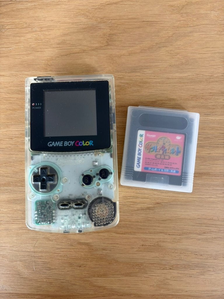 Nintendo Game Boy Color Clear 1998 + Sanrio Timenet Japan, Ophalen of Verzenden, Gebruikt, Game Boy Color, Met games