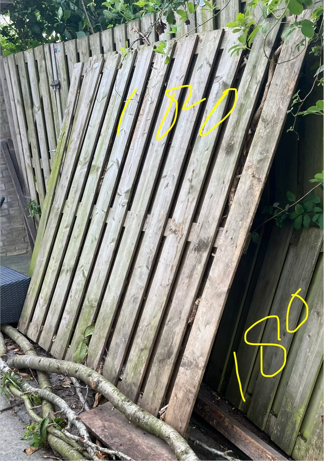 Diverse schuttingdelen OPHALEN, Ophalen, Minder dan 3 meter, Hout, 1 tot 2 meter