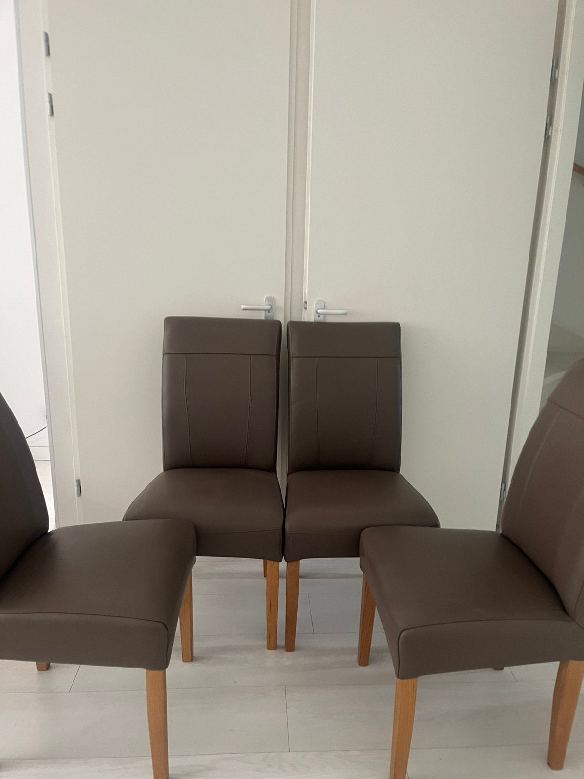Eettafelstoelen, Ophalen, Gebruikt, Bruin, Leer