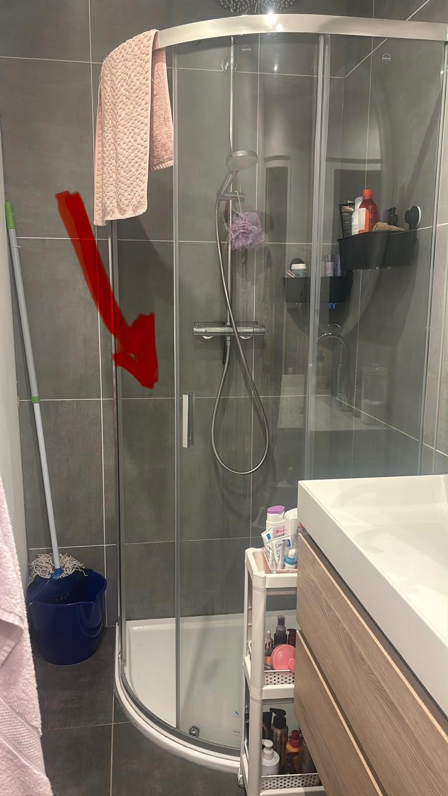 GEZOCHT: Gebogen glazen deur RIHO Hamar 309 (links), Ophalen of Verzenden, Gebruikt, Chroom, Douche