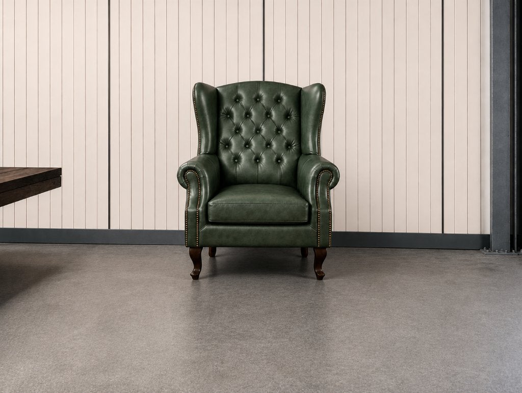Chesterfield Fauteuil Groen Wing Chair Oorfauteuil (ZGAN), Info@meubelcasa.nl, MeubelCasa, Nieuw, Ophalen of Verzenden