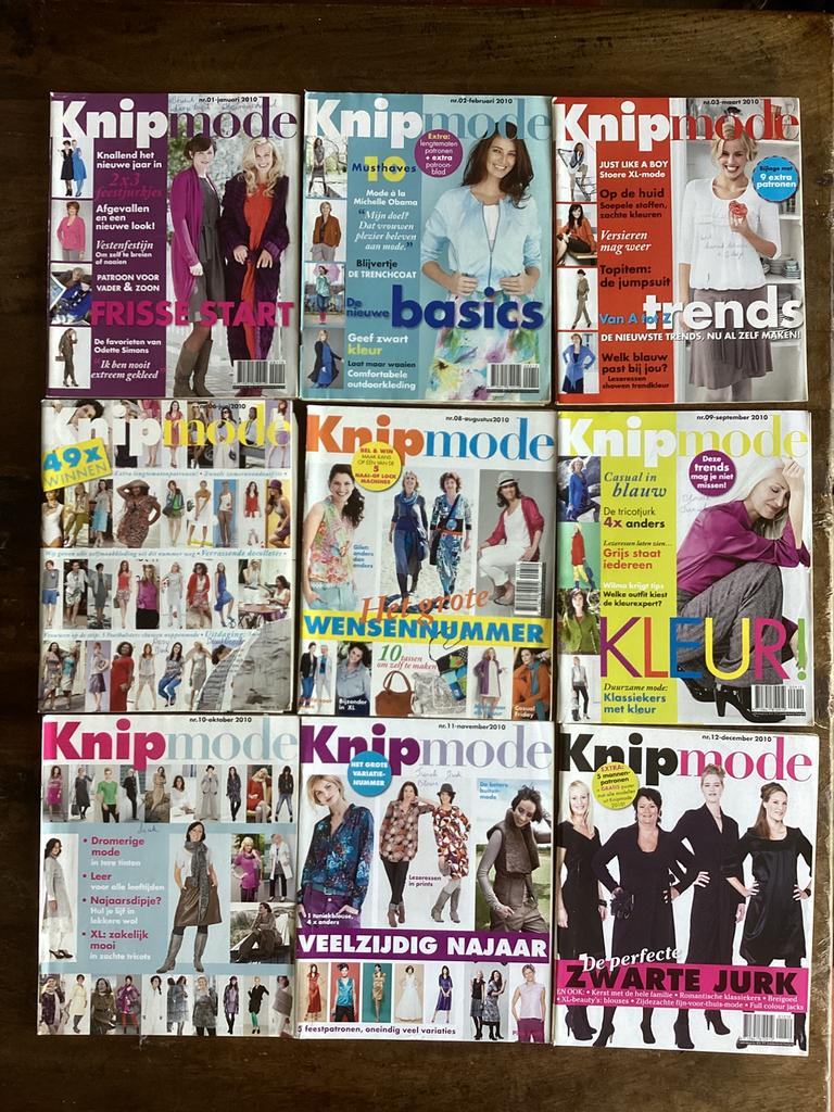 9x Knipmode, 1-2-3-6-8-9-10-11-12 2010, Ophalen of Verzenden, Zo goed als nieuw, Vrouw