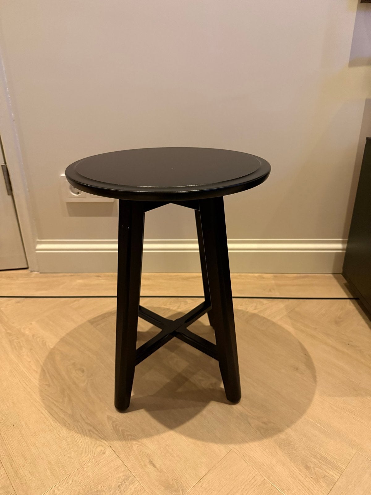 Kragsta bijzettafel set van 2, zwart, Minder dan 55 cm, Gebruikt, Rond, Hout