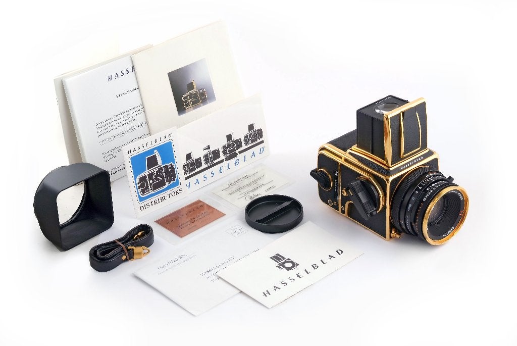 Hasselblad 500CM Gold set Nieuwstaat 1 jaar garantie, Spiegelreflex, T, Ophalen of Verzenden, Zo goed als nieuw