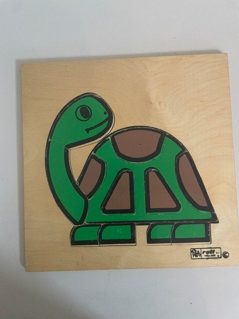 Houten Rolf Puzzel. Schildpad., Ophalen, 2 tot 4 jaar, Gebruikt, Van hout