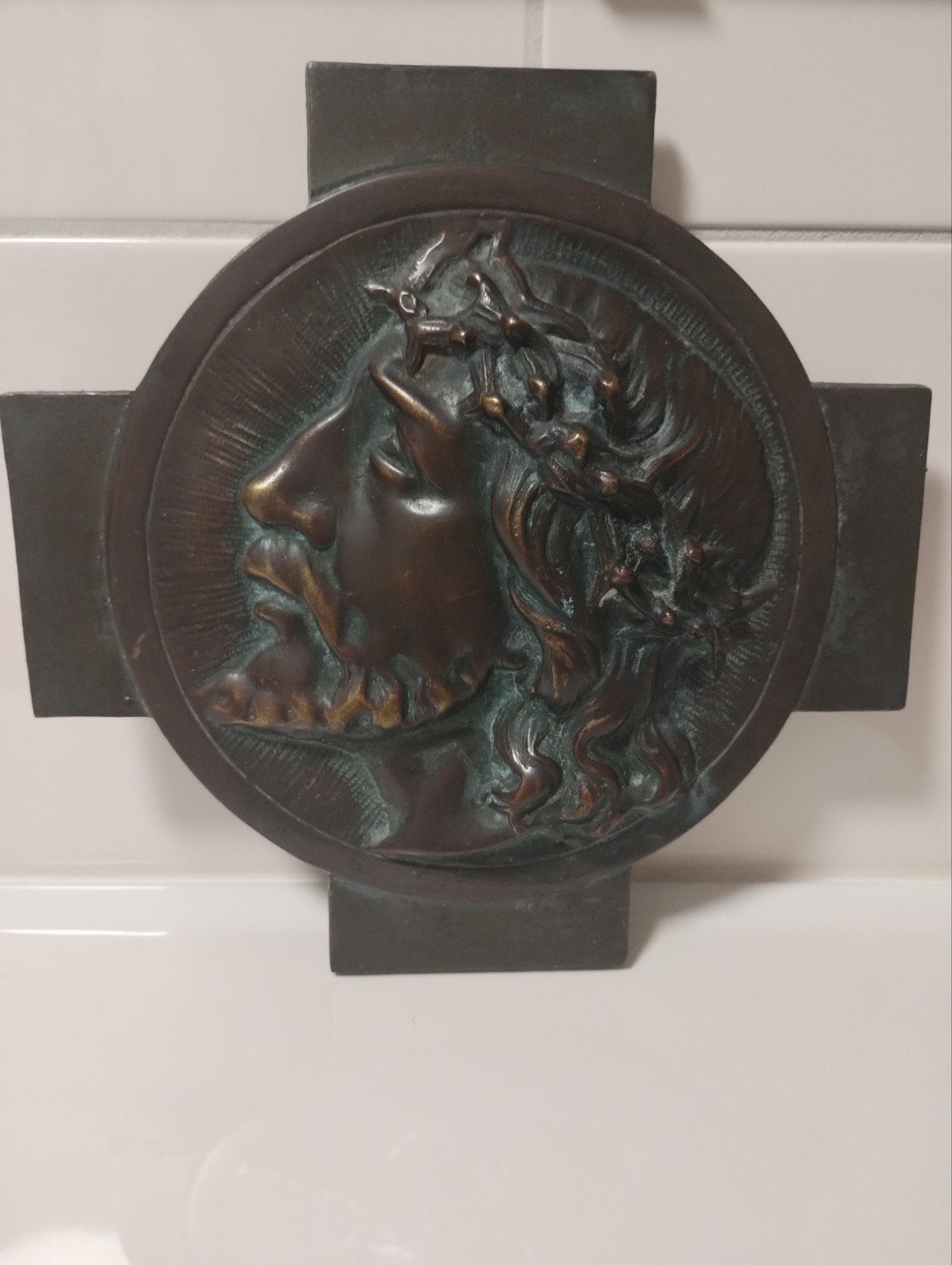 Antiek Frans bronzen reliëf ornament, Antiek en Kunst, Ophalen