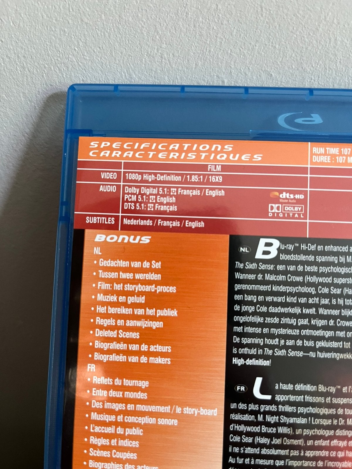 The sixth sense | Blu-Ray, Vanaf 16 jaar, Nederlands, Film, Ophalen of Verzenden