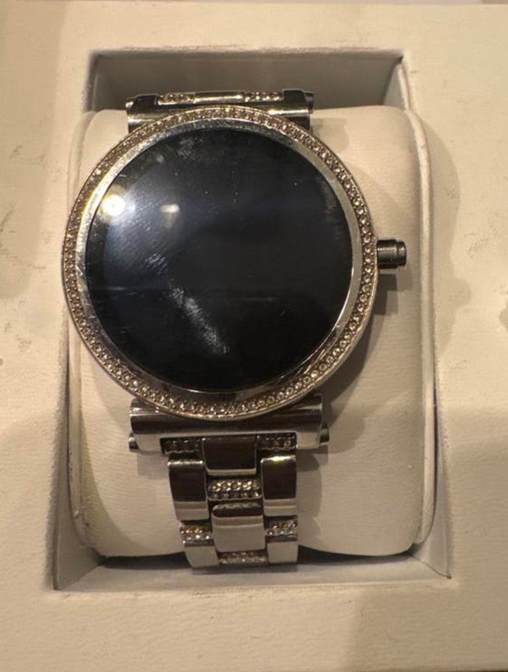 Michael Kors Access Smartwatch Zilver met Strass, Gebruikt, Ophalen of Verzenden, Stappen, Android