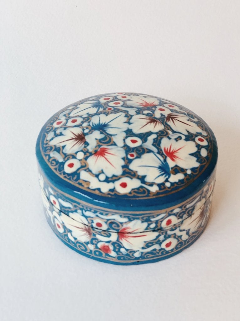 HANDGESCHILDERD OPBERGDOOSJE | BLAUW/WIT (NIEUW), Antiek en Kunst, Ophalen of Verzenden