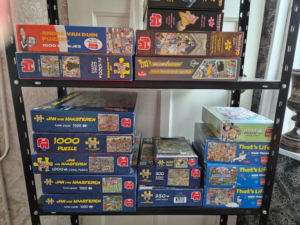 Puzzels Jan van Haasteren div. soorten., Ophalen of Verzenden, 500 t/m 1500 stukjes, Zo goed als nieuw, Legpuzzel