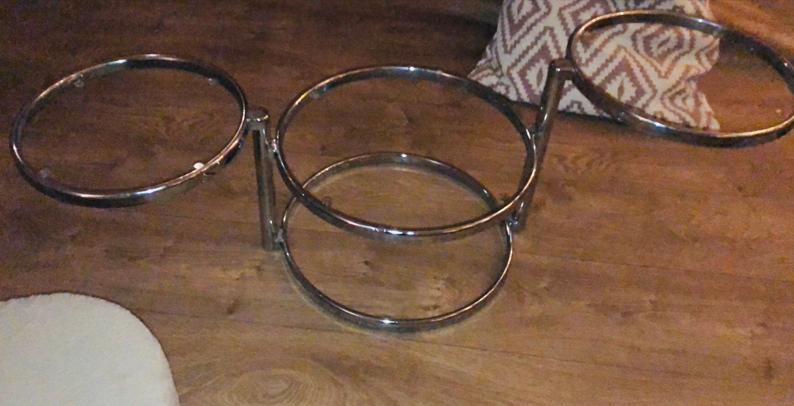 LEITMOTIV,”Dubble Swivel”, Glas, Chroom, draaibaar SPACE AGE, Huis en Inrichting, Ophalen, Gebruikt, 100 tot 150 cm, Bauhauss, Space age, retro, vintage , chroom , modern , design