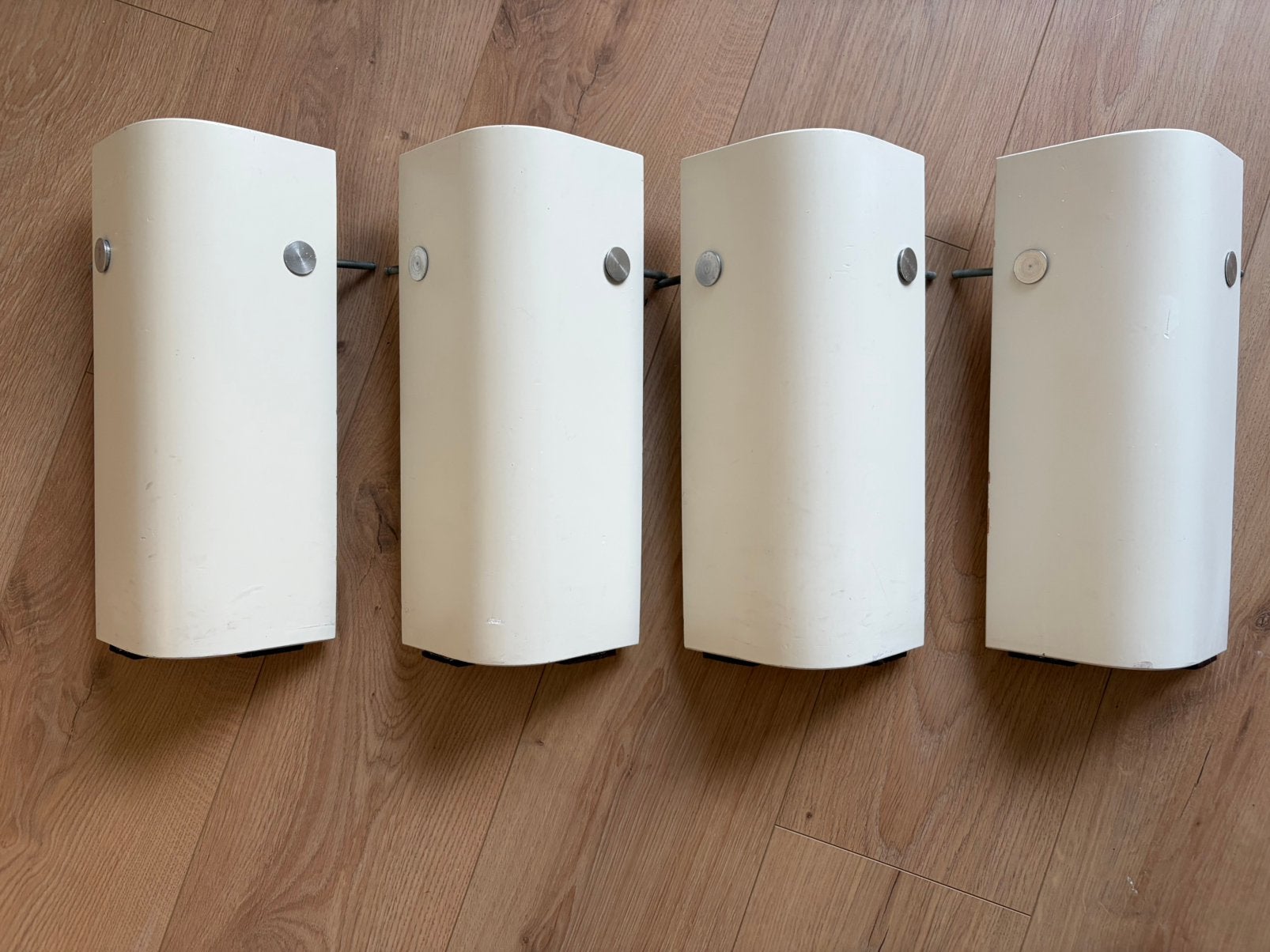 4 lage auping auronde poten (34,5 cm) in creme wit, Gebruikt, Eenpersoons, Wit, Ophalen of Verzenden